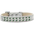 Unconditional Love Sprinkles Ice Cream Pearl & Emerald Green Crystals Dog CollarSilver Size 16 UN847354
